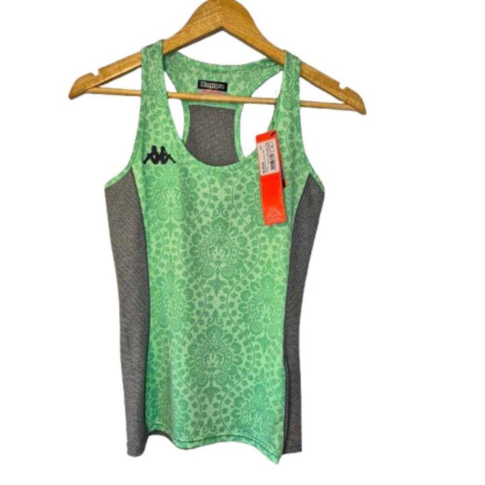 NWT Kappa 4Training Kombat Vibat Green and Grey Tank Top
